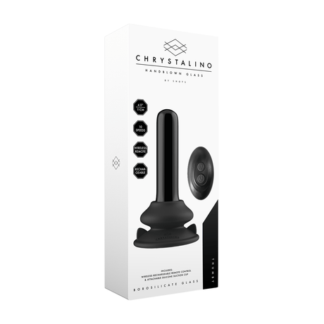 Vibrator Thumby Glas glatt mit Saugfuß Schwarz 9,3 x Ø 2,7 cm – Ansicht 2