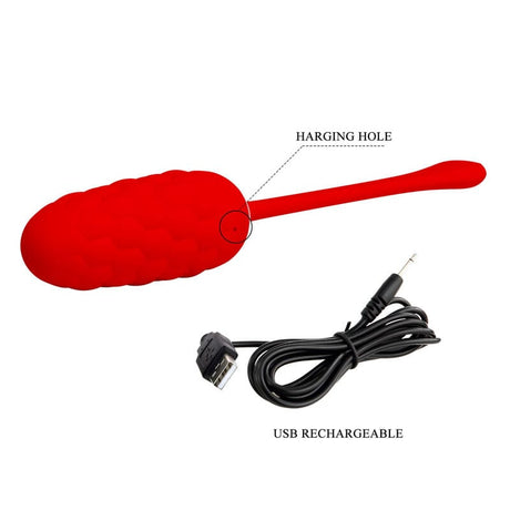 Vibrator Vibrierendes Ei mit Roter Wiederaufladbarer Meerestextur