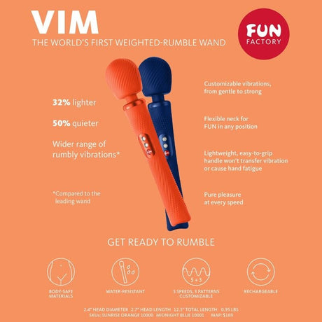 Vibrator Vim Silikon Wiederaufladbarer Vibrierender Gewichteter Rumble Wand