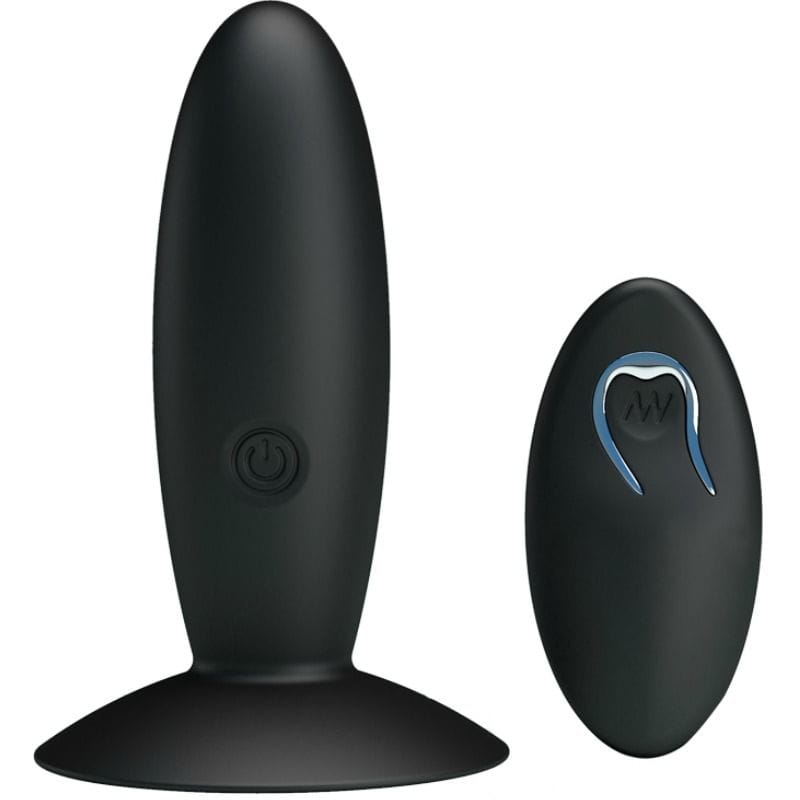 Analplug wiederaufladbar mit Vibration und Fernbedienung Schwarz