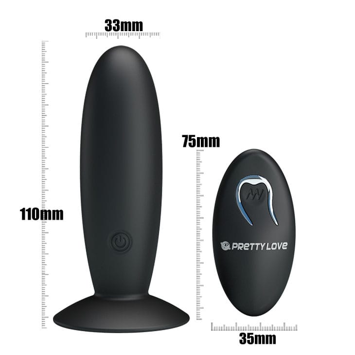 Analplug wiederaufladbar mit Vibration und Fernbedienung Schwarz – Ansicht 3
