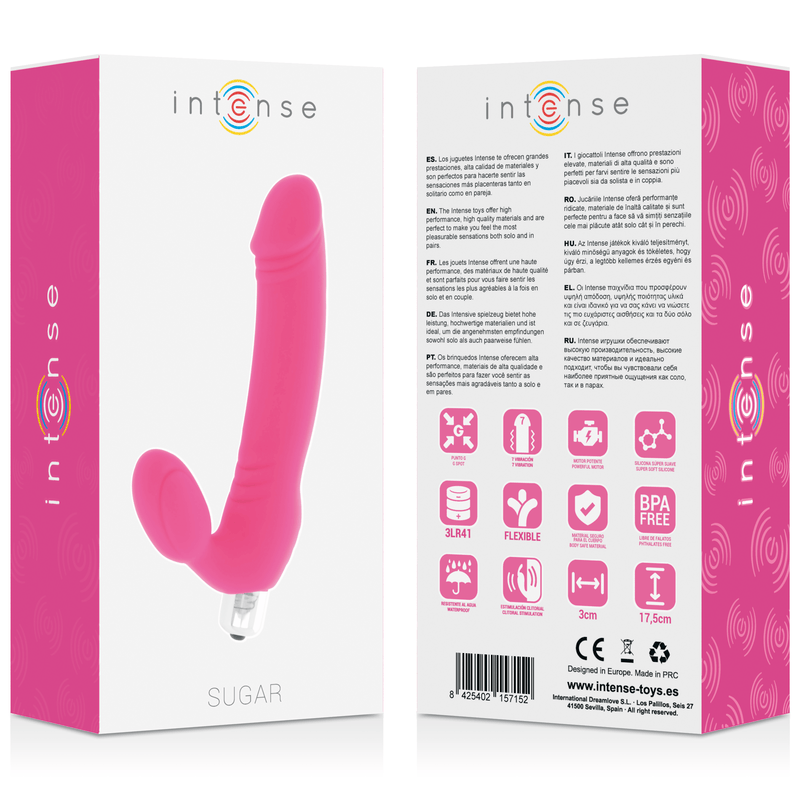 Vibrator Zucker Sieben Geschwindigkeiten Silikon Fuchsia 17,5 x 3 cm – Ansicht 6
