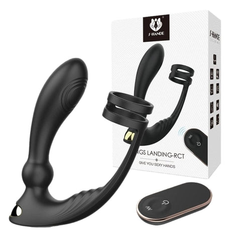 Vibrierender Prostata-Plug und Kings Landing Ring 13 x 3.3cm