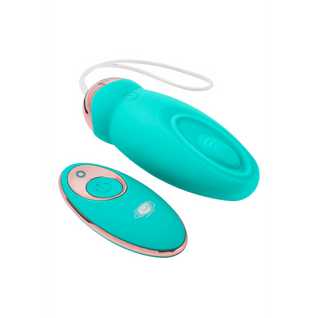 Vibro-Ei mit Fernbedienung und Pulsfunktion Türkis 3,3 cm