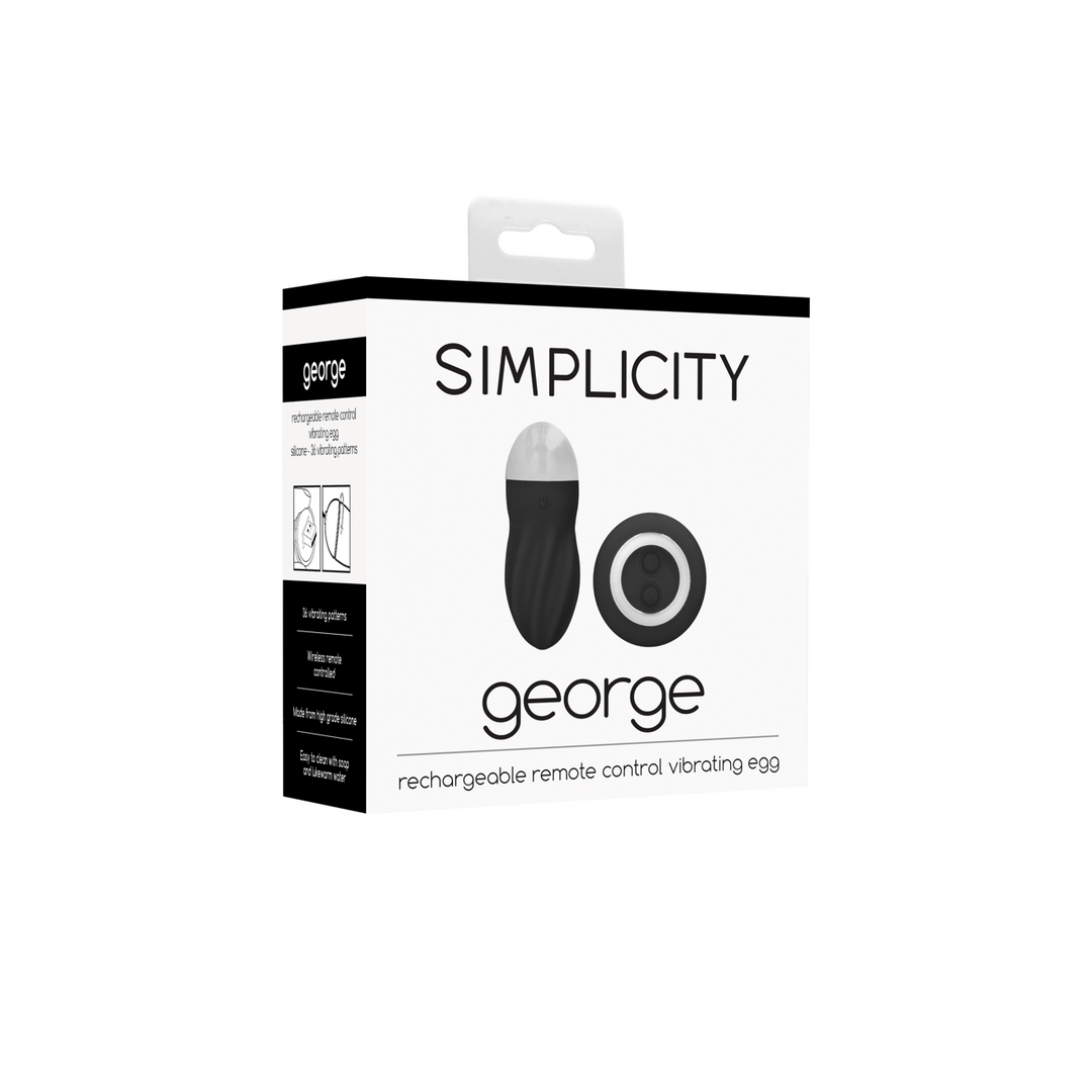 Vibro-Ei Simplicity George mit Fernbedienung Schwarz 9 cm – Ansicht 2