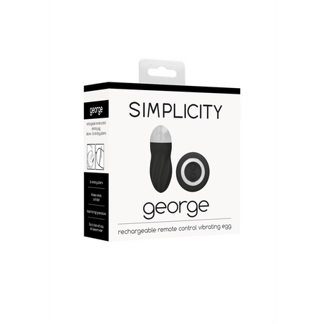 Vibro-Ei Simplicity George mit Fernbedienung Schwarz 9 cm – Ansicht 2
