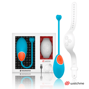Vibro-Ei Watchme mit Fernbedienung Blau/Weiß