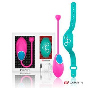 Vibro-Ei Watchme mit Fernbedienung Fuchsia/Aquamarin