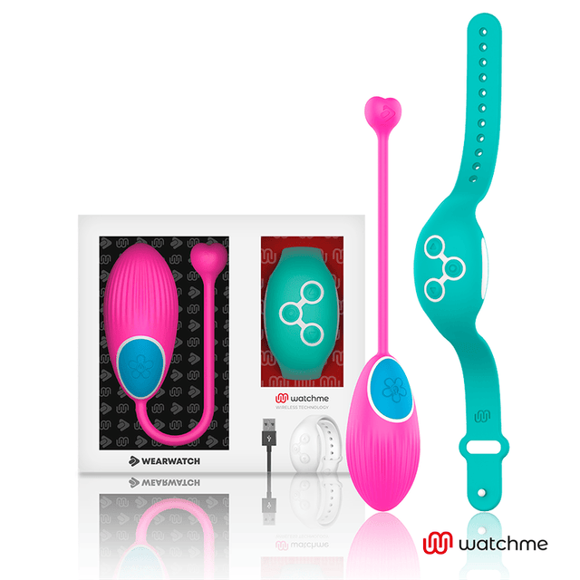 Vibro-Ei Watchme mit Fernbedienung Fuchsia/Aquamarin