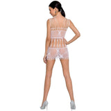 Woman Weißer Bodystocking Einheitsgröße Modell 25 – Ansicht 2