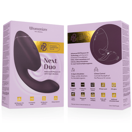 Auflegevibrator Duo Next Doppelter Klitoris- & g-Punkt-Stimulator Dunkellila Schwarz 56 x.6