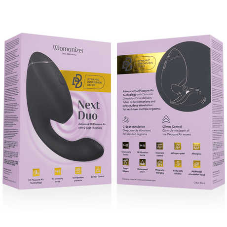 Auflegevibrator Duo Next Doppelter Klitoris- & g-Punkt-Stimulator Schwarz 56 x 19,5 cm.6