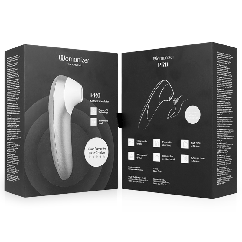 Womanizer - Pro Vibrant Klitoralstimulator Silbergrau
