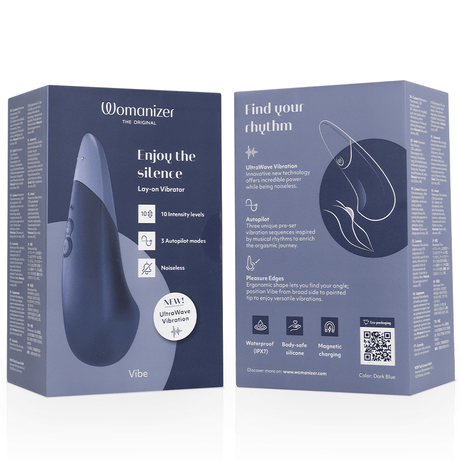 Womanizer - Vibe Lay-On Silent Vibrator Dunkelblau