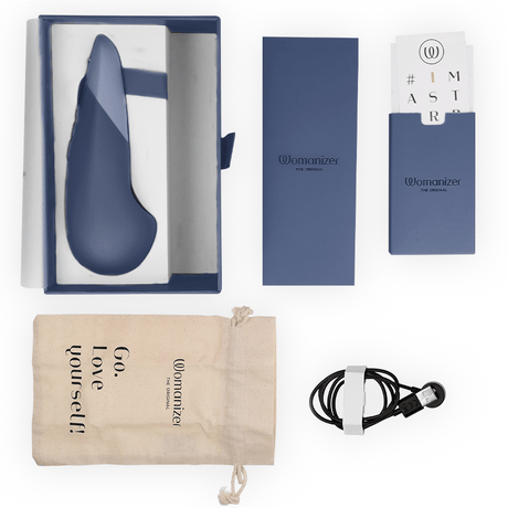 Womanizer - Vibe Lay-On Silent Vibrator Dunkelblau
