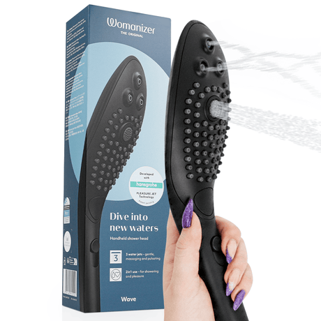 Auflegevibrator Wave Klitoralstimulierender Duschkopf Schwarz