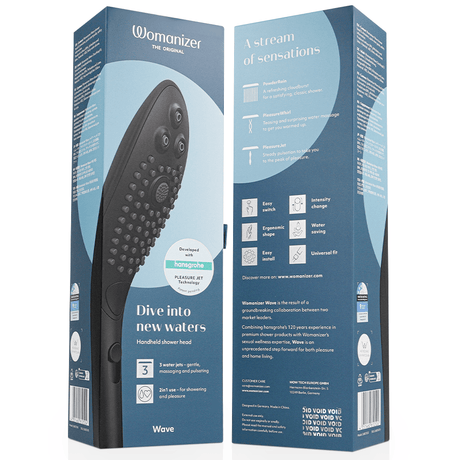 Auflegevibrator Wave Klitoralstimulierender Duschkopf Schwarz.6
