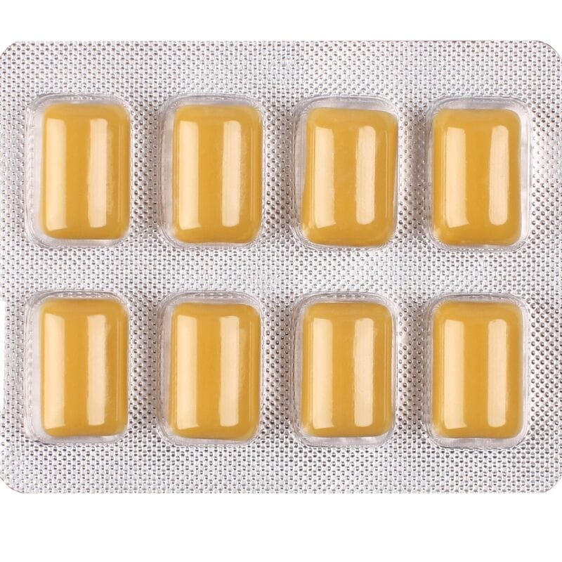 Wug On – Funktionelles Kaugummi mit Koffein und Guarana, Minze – Vanille – Geschmack, Blisterpackung mit 8 Stück