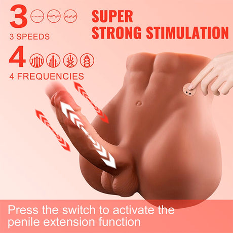 Xise - Bertlett Dildo Ass Realistischer Dildo und Anus-Masturbator Frontposition mit Stossfunktion 18 cm