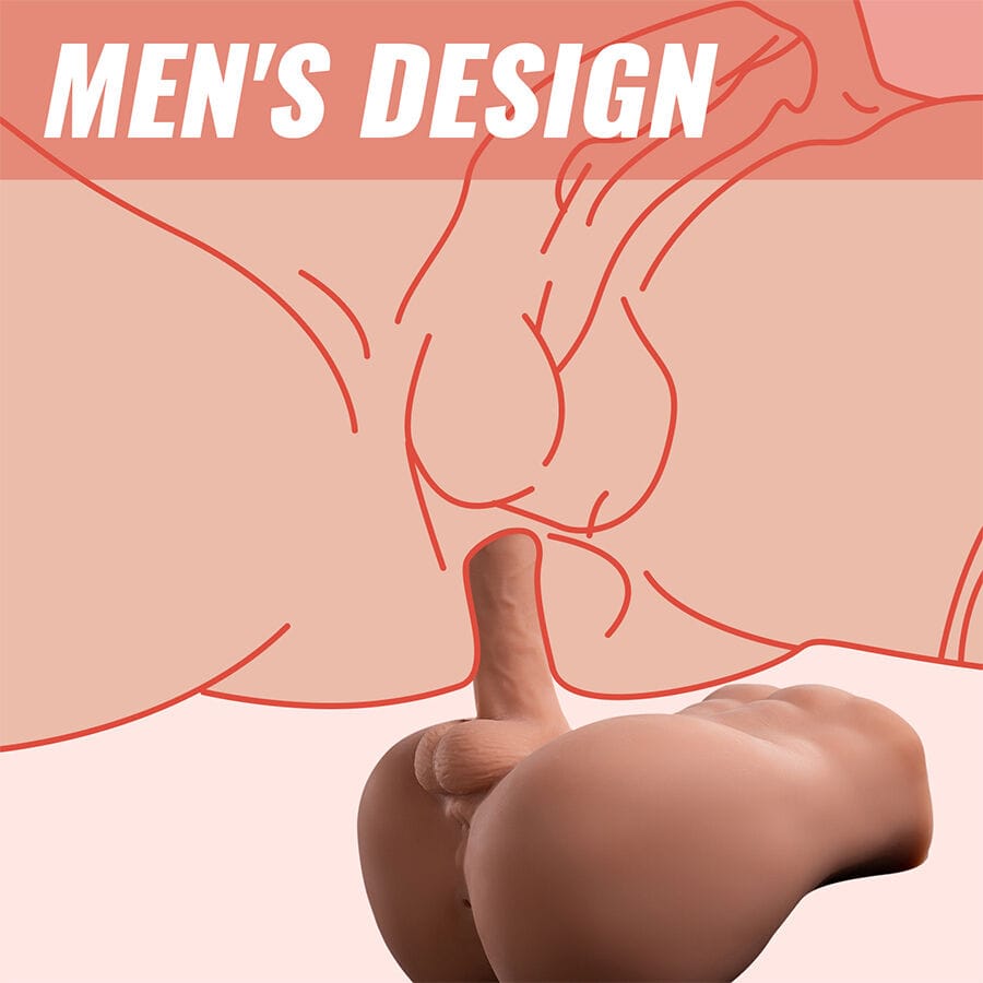 Realistischer Vibrator Bertlett Ass und Anus- Frontposition mit Stossfunktion 18,03 x.5