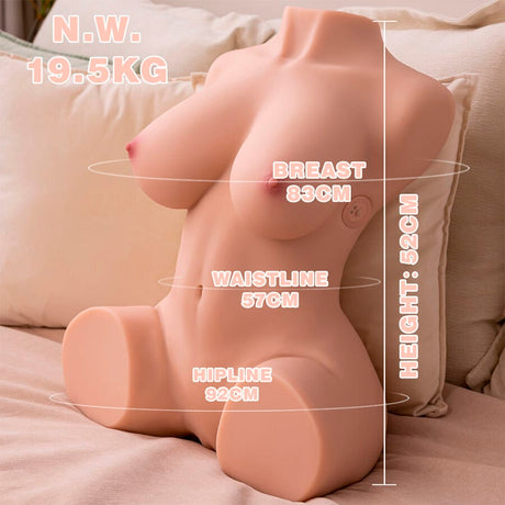 Liebespuppe Dania Realistischer Vibrierender Weiblicher Torso mit Stossfähigkeiten 52 cm.11
