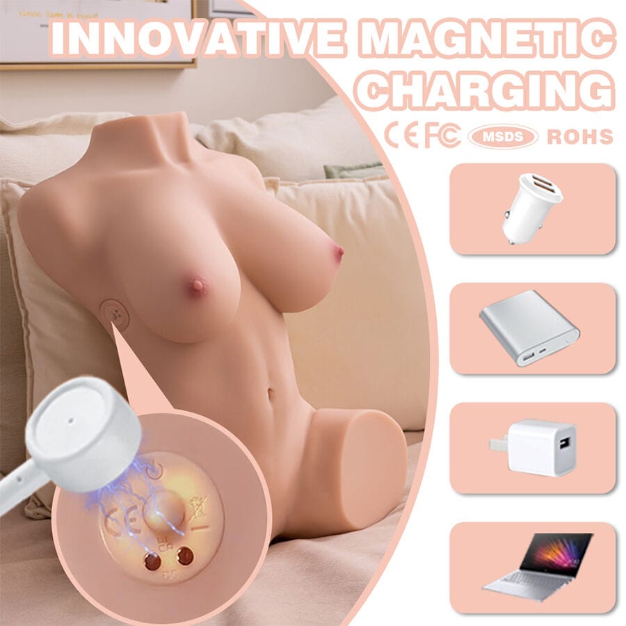 Liebespuppe Dania Realistischer Vibrierender Weiblicher Torso mit Stossfähigkeiten 52 cm.7