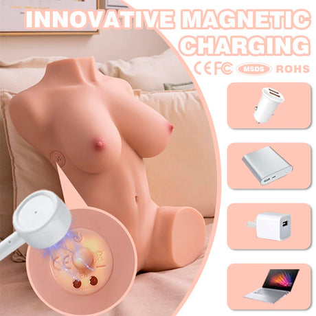 Liebespuppe Dania Realistischer Vibrierender Weiblicher Torso mit Stossfähigkeiten 52 cm.7