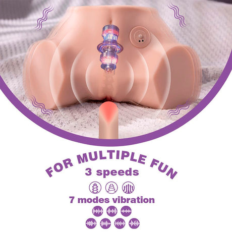 Xise - Fennie Realistischer Masturbator mit Vibrationsfunktion und Mehreren Positionen für Vagina und Anus