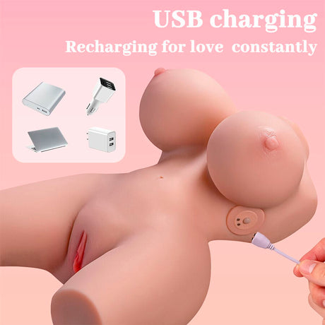Liebespuppe Frieda Realistischer Weiblicher Torso mit Vibration 36 cm.13
