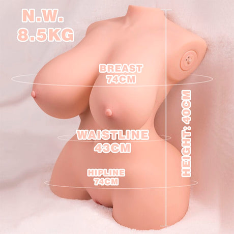 Liebespuppe Kleiner Realistischer Torso mit Weiblicher Vibration 40 cm.10