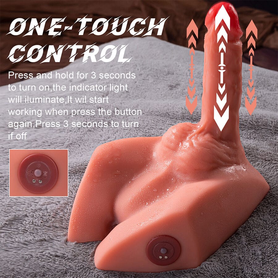 Realistischer Vibrator Michael und Anusmasturbator mit Stossfunktion 20 x 19 cm.6