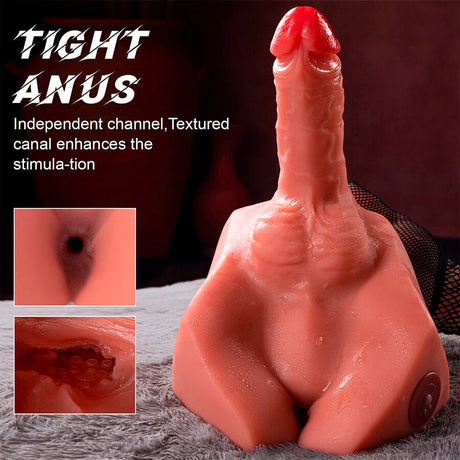 Realistischer Vibrator Michael und Anusmasturbator mit Stossfunktion 20 cm.11