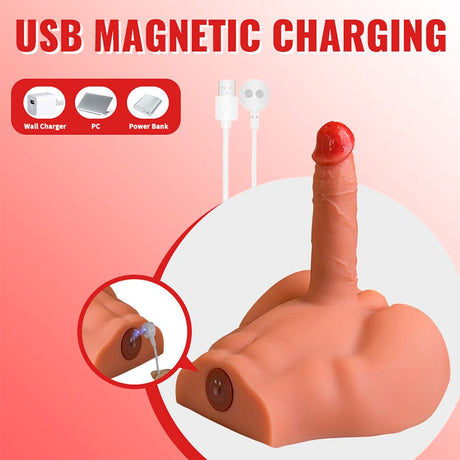 Xise - Realistischer Dildo-Masturbator mit Frontposition und Stossfunktion, 17,5 cm