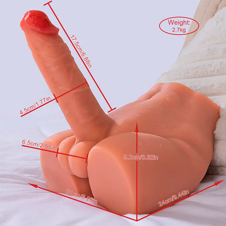 Xise - Realistischer Dildo-Masturbator mit Frontposition und Stossfunktion, 17,5 cm
