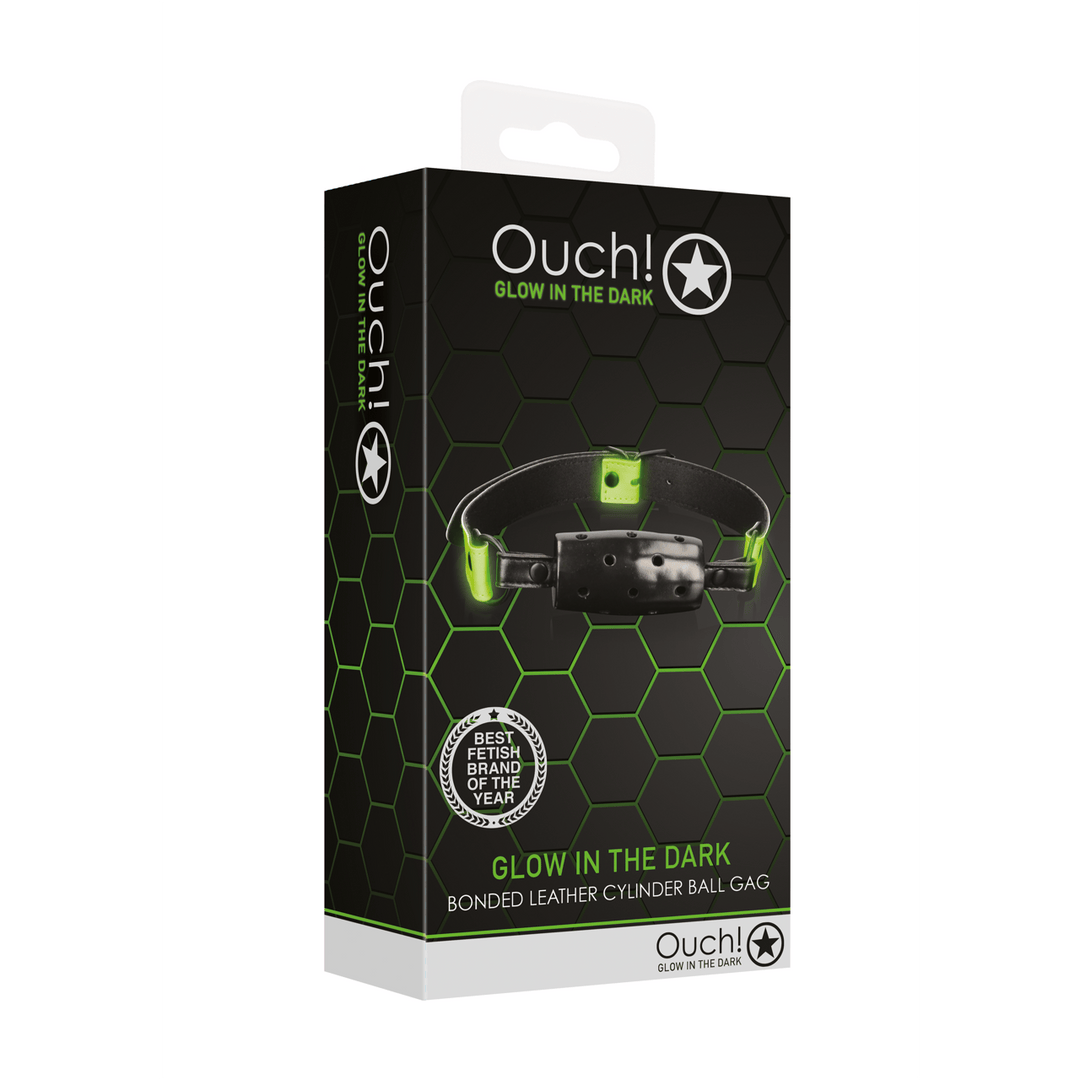 Zylinderknebel Ouch nachtleuchtend Schwarz-Grün 67 cm – Ansicht 2